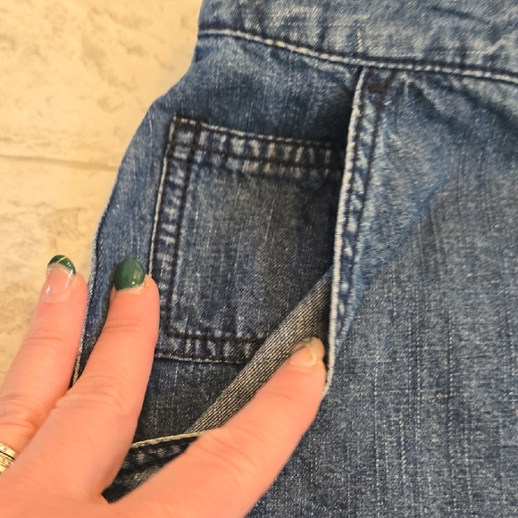 Classic Blue Denim Skirt - Casual Women's Skirt Size 12 20% Linen - Picture 5 of 6